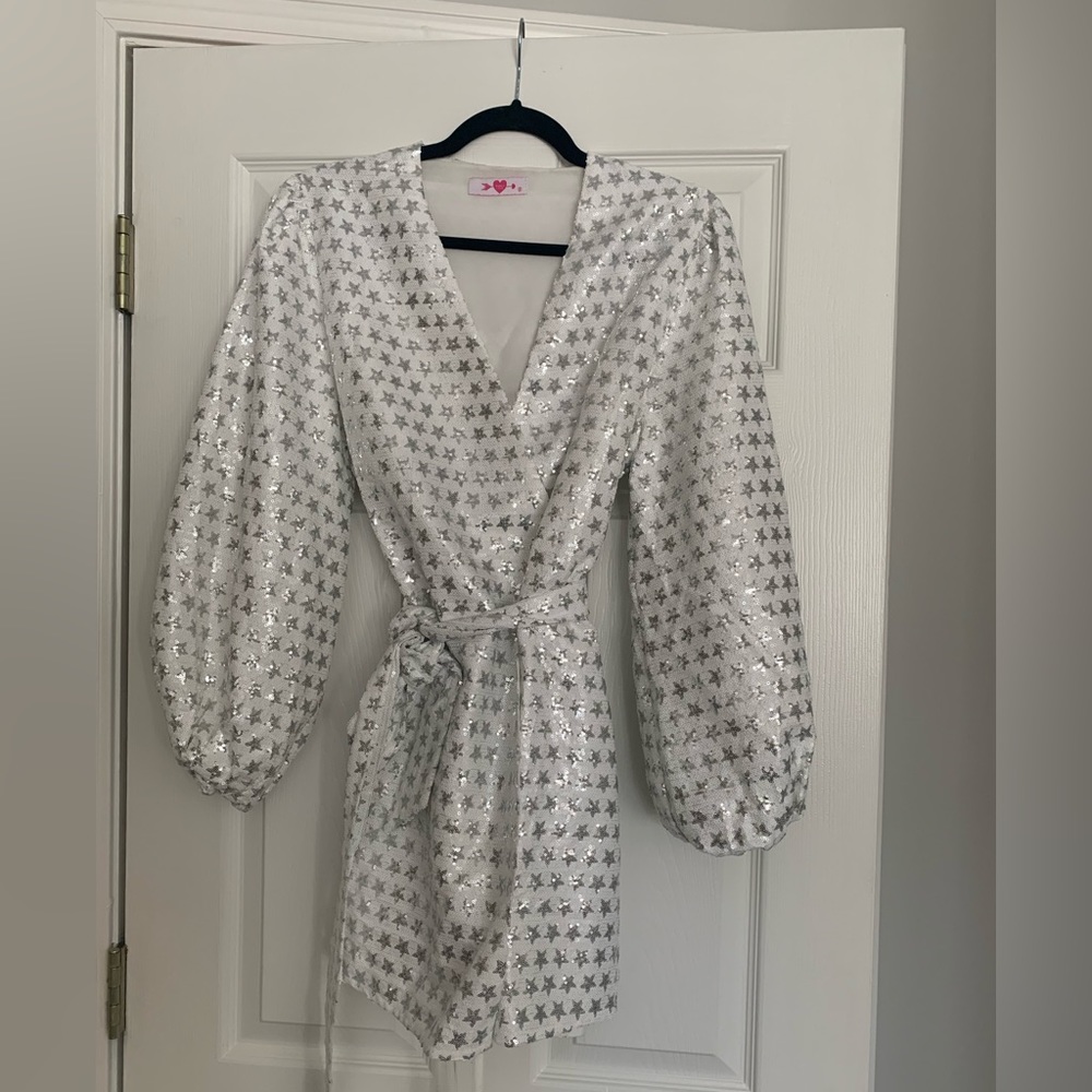 BuddyLove ADELINE SEQUIN WRAP DRESS - STARLET (S)